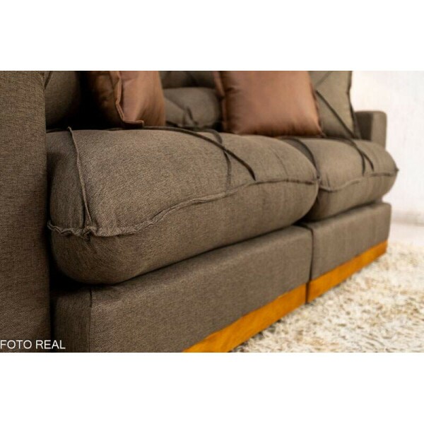 Sof Retrtil Reclinvel Gran Bello 2.00m Linho Marrom - Molas Ensacadas