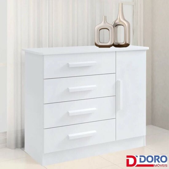 C�moda Firenze Branco 4 Gavetas e Sapateira Larg. 1.10m - D Doro