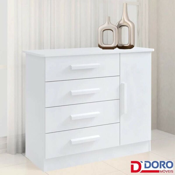 Cmoda Firenze Branco 4 Gavetas e Sapateira Larg. 1.10m - D Doro