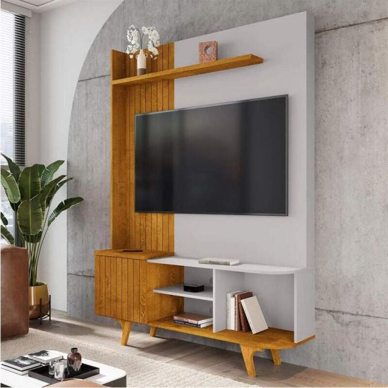 Home 1,36m Corumbau Nature/Off com Detalhe Frisado para TV at� 55\" - Bechara