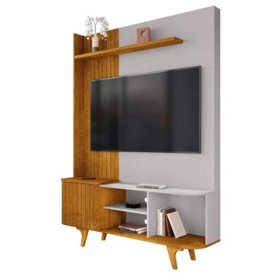 Home 1,36m Corumbau Nature/Off com Detalhe Frisado para TV at� 55\" - Bechara