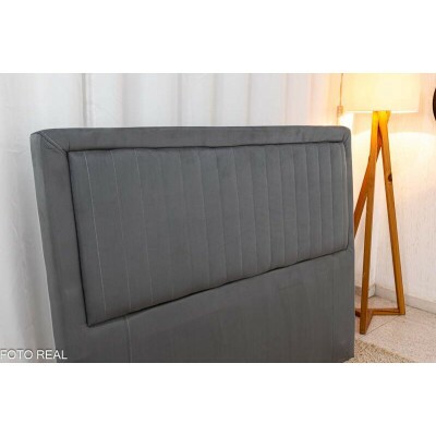 Cabeceira Casal Cintia Veludo Cinza Larg. 1.40m