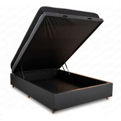 Box Ba Casal Eli Korino Preto Blindado + Colcho Casal Sant D33 138x188x57 Nosso Sonho | Suporta at 240kg