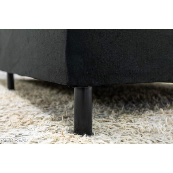 Box Casal Bipartida 138x188x38 Sued Preto Nosso Sonho