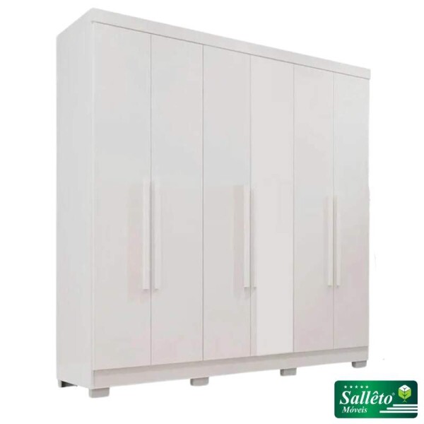Roupeiro Recife Branco 6 Portas C/Ps Larg. 1.80m - Sallto