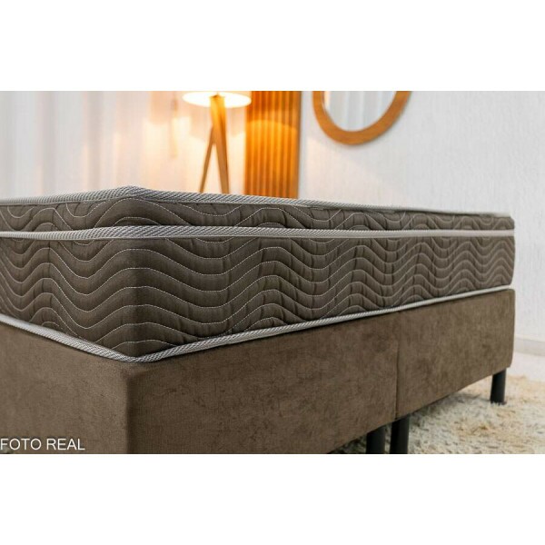 Box Casal Bipartida Sued Marrom N. Sonho + Colcho Casal Ortopdico Light 138x188x25 - Ortobom
