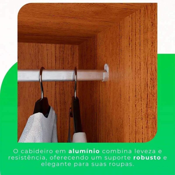 Roupeiro Solteiro Recife Cinamomo/Off 4 Portas 2 Gavetas C/Ps Larg. 1.21m - Sallto