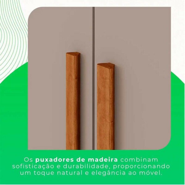 Roupeiro Solteiro Recife Cinamomo/Off 4 Portas 2 Gavetas C/Ps Larg. 1.21m - Sallto