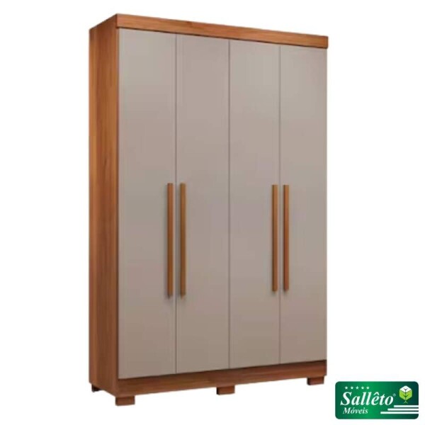 Roupeiro Solteiro Recife Cinamomo/Off 4 Portas 2 Gavetas C/Ps Larg. 1.21m - Sallto