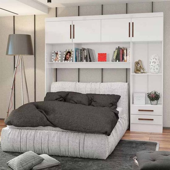 Modulado 2,04m Branco 4 Portas 2 Gavetas - Carioca