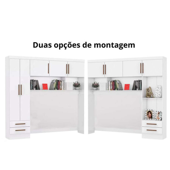 Modulado 2,04m Branco 4 Portas 2 Gavetas - Carioca