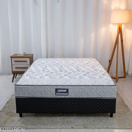 Unibox Casal Supreme Natural D28 138x188x53 Cinza - Gazin | Suporta at 320kg