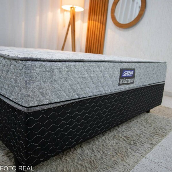 Unibox Casal Supreme Natural D28 138x188x53 Cinza - Gazin | Suporta at 320kg