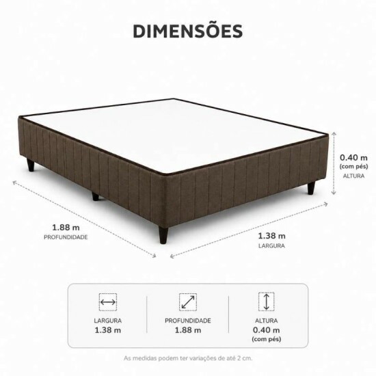Base Box Casal Rondopremium 138x188x40 - Rondomóveis