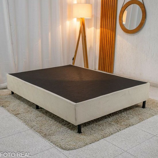 Box Casal Sued Bege 138x188x37 - Nosso Sonho