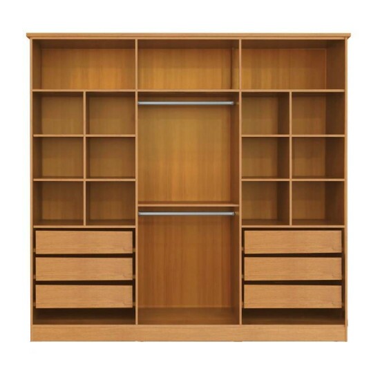 Guarda-roupa Casal Bianca 6 Portas Larg. 2.30m 100% MDF Nature/Off - Bianchi