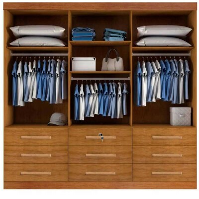 Guarda-roupa Casal 2,11 m Turim Plus Nature 3 Portas 9 Gavetas 100% MDF - Bianchi