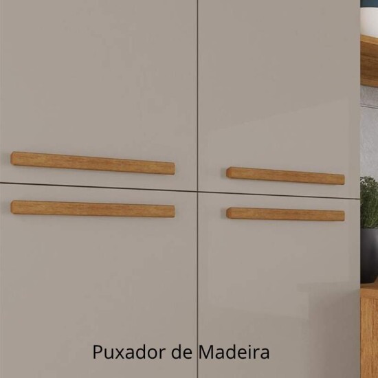 Cozinha 3 Pe�as Madri Cinamomo/Off: Balc�o + Paneleiro + A�reo - Sall�to