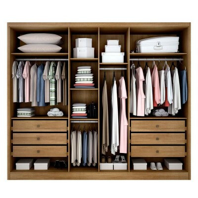 Roupeiro Casal Robust Plus Cumaru/Fendi 6 Portas 6 Gavetas 100% MDF Larg. 2.76m - Novo Horizonte