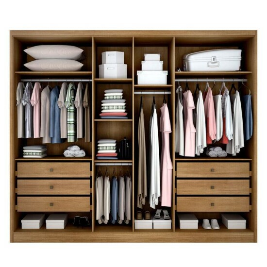 Guarda-roupa Casal Robust Plus Cumaru/Fendi 6 Portas 6 Gavetas 100% MDF Larg. 2.76m - Novo Horizonte