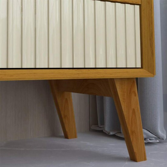 Rack Magn�fico 212 Larg. 2.18m + Painel Magn�fico 220 Nature/Off C/LED e Detalhe Ripado para TV at� 85\\\" - Gelius