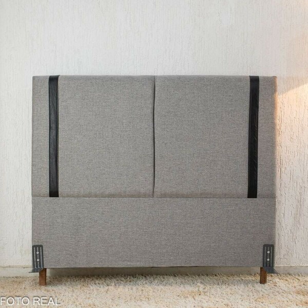Cabeceira Casal Dubai Linho Cinza Larg. 1.40m