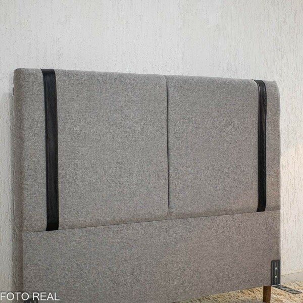 Cabeceira Casal Dubai Linho Cinza Larg. 1.40m