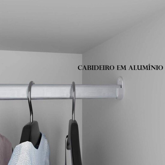 Guarda-roupa Casal Dinamarca Branco C/Espelho 6 Portas 9 Gavetas C/ps Larg. 1.80m - Sallto