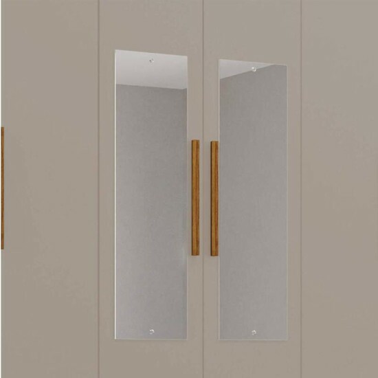 Guarda-roupa Casal Dinamarca Branco C/Espelho 6 Portas 9 Gavetas C/ps Larg. 1.80m - Sallto