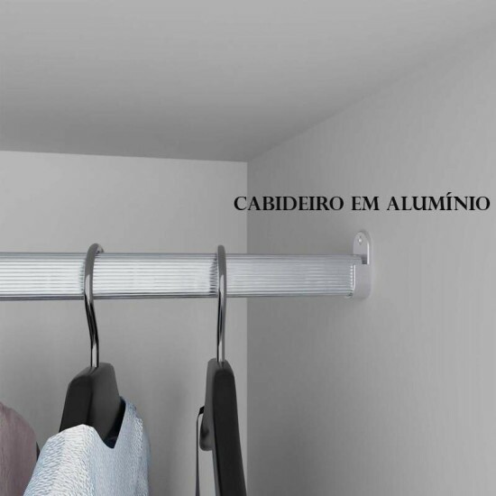 Guarda-roupa Casal Dinamarca Cinamomo/Off 6 Portas 9 Gavetas C/ps Larg. 1.80m - Sallto