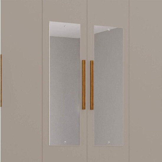 Guarda-roupa Casal Dinamarca Cinamomo/Off 6 Portas 9 Gavetas C/ps Larg. 1.80m - Sallto