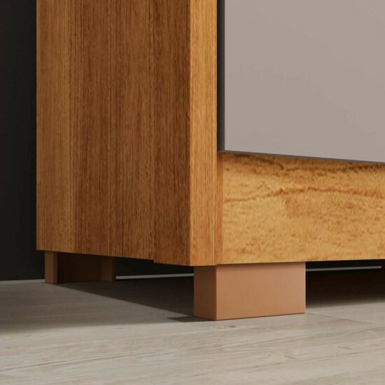 Guarda-roupa Casal Dinamarca Cinamomo/Off 6 Portas 9 Gavetas C/ps Larg. 1.80m - Sallto