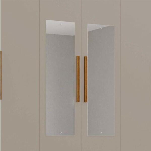 Roupeiro Dinamarca Cinamomo/Off 6 Portas 9 Gavetas C/ps Larg. 1.80m - Sallto