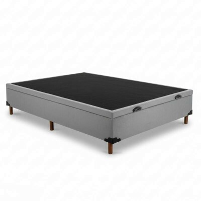 Box Ba Casal Carioca Sued Cinza 138x188x40 Blindado - Bioflex
