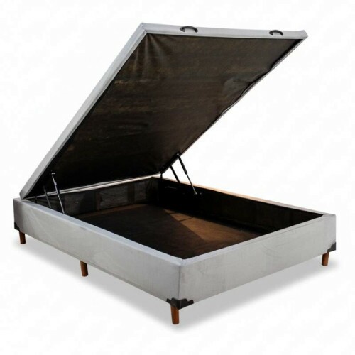 Box Ba Casal Carioca Sued Cinza 138x188x40 Blindado - Bioflex