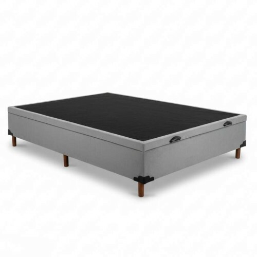 Box Ba Casal Carioca Sued Cinza 138x188x40 Blindado - Bioflex