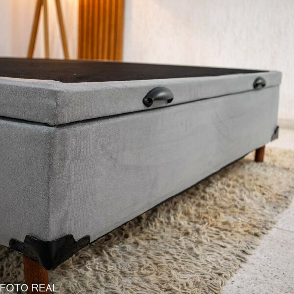 Box Ba Casal Carioca Sued Cinza 138x188x40 Blindado - Bioflex