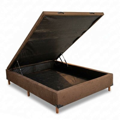 Box Ba Casal Carioca Sued Marrom 138x188x40 Blindado - Bioflex