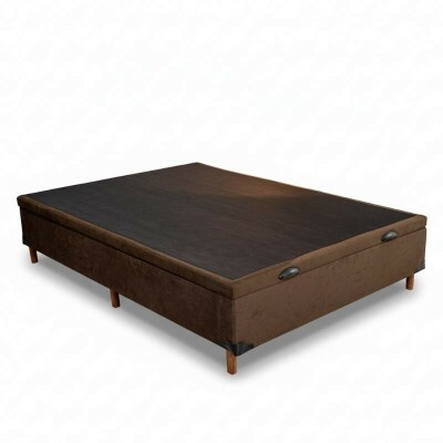Box Ba Casal Carioca Sued Marrom 138x188x40 Blindado - Bioflex