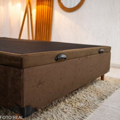 Box Ba Casal Carioca Sued Marrom 138x188x40 Blindado - Bioflex