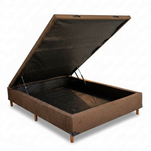 Box Ba Casal Carioca Sued Marrom 138x188x40 Blindado - Bioflex
