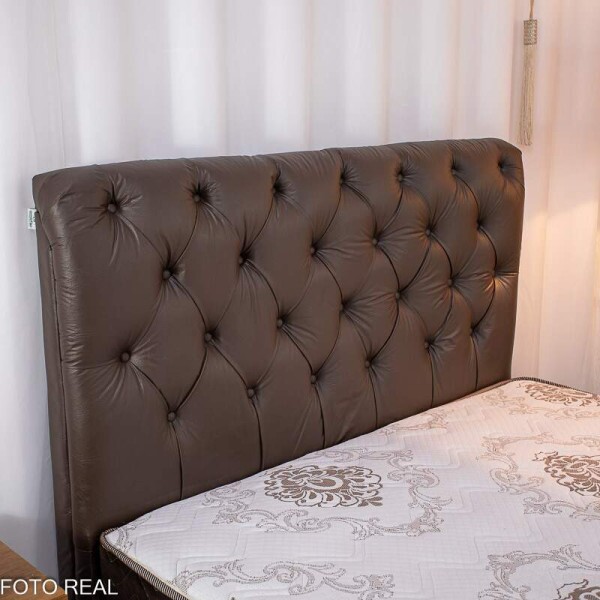 Cama Box Casal Livina 138x188x58 Molas Ensacadas + Cabeceira Casal Lavnia Korino Marrom