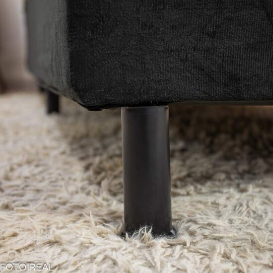 Box Solt. Sued Preto Nosso Sonho + Colcho Solteiro Supreme Pocket Molas Ensacadas 88x188x62 - Inovaflex | Suporta at 120kg