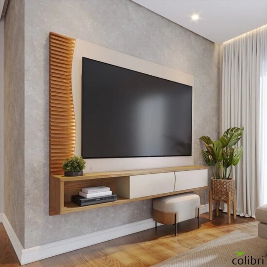 Home Suspenso 1,79m Egeu Off/Freij� para TV at� 65\" - Colibri
