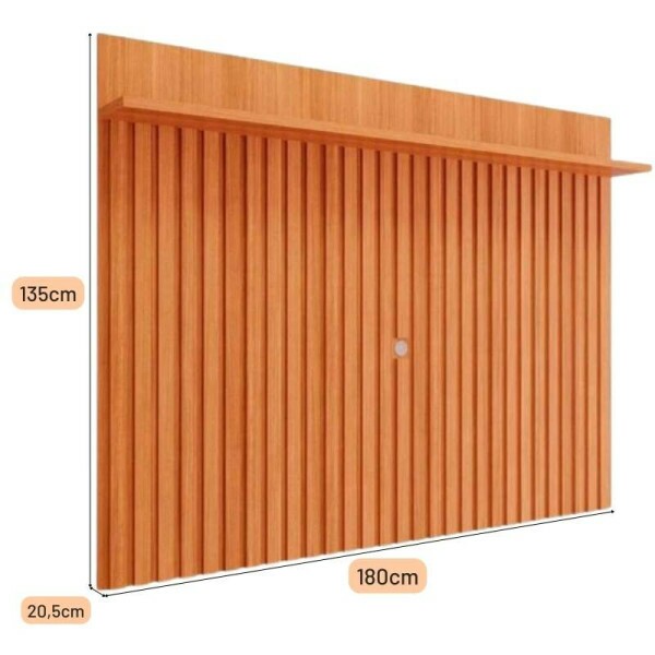 Painel Ripado Speed Trend Larg. 1.80m Cinamomo 100% MDF para TV at 70\\\" - Permbili