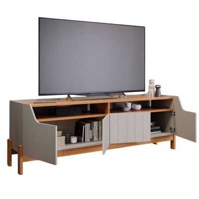 Rack Bancada Moema Off/Cinamomo 100% MDF TV at 70 Polegadas - Permbili
