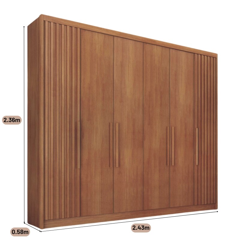 Guarda-roupa Casal Santoro Cumaru 6 Portas 6 Gavetas C/Detalhe