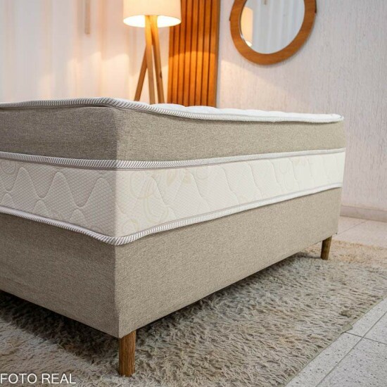 Cama Box Casal Sonho Bom Premium Ortopdica D33 138x188x62 - Nosso Sonho | Suporta at 250kg