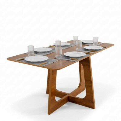 Mesa de Jantar Dubai 160x80 Tampo Londres Cinamomo - Cel Mveis