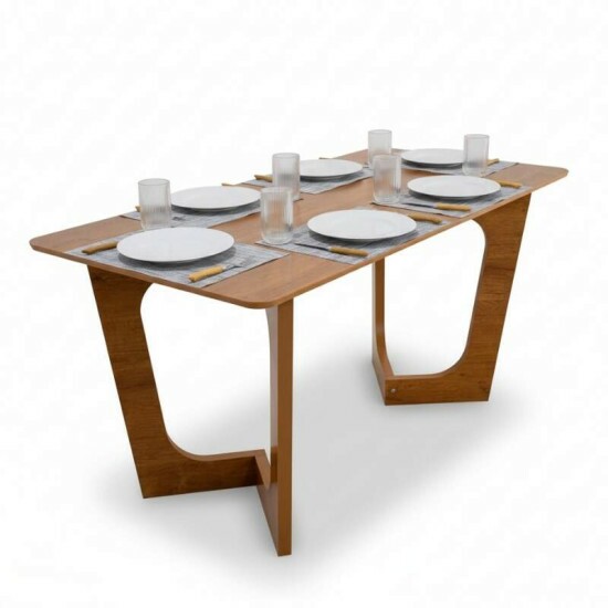 Mesa de Jantar Dubai 160x80 Tampo Londres Cinamomo - Cel Móveis